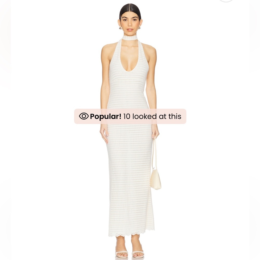 Lioness White Halter Maxi Dress - Golden Maxi